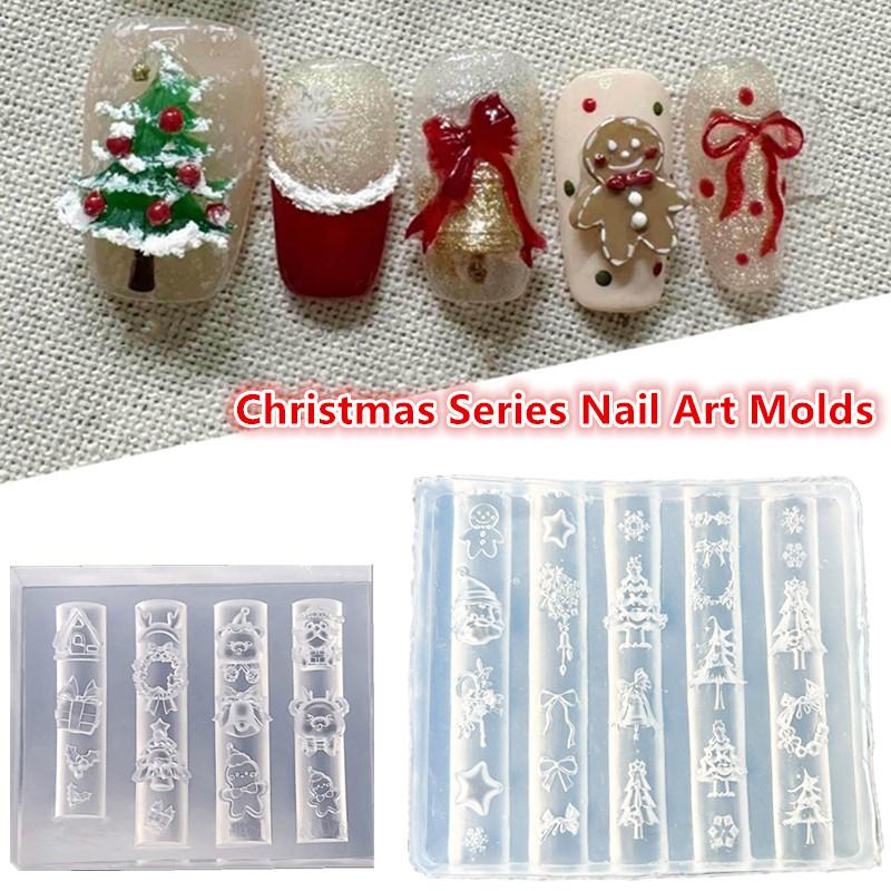 Nail Art For Men - 크리스마스 눈사람 크리스마스 트리 3D 네일