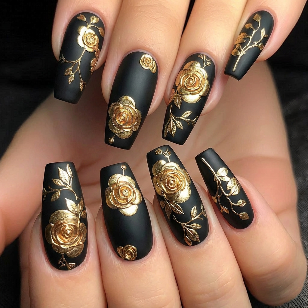 Nail Art Flower - 여성 소녀들을 위한 3D 가짜 손톱,
