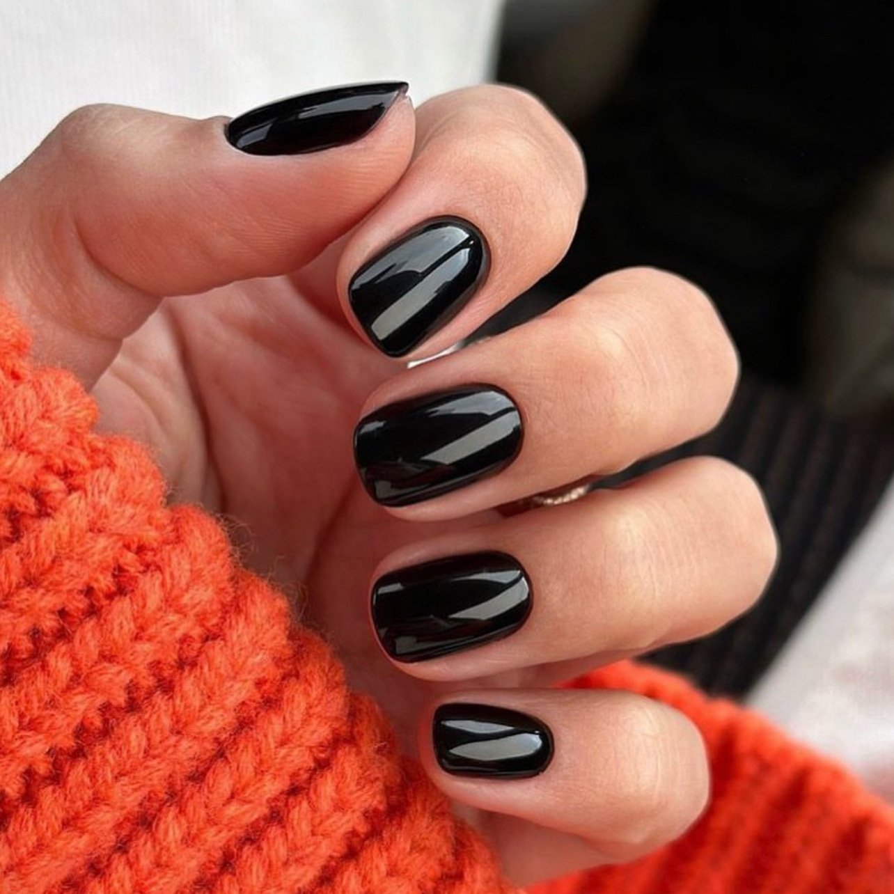 Nail Art Full Color - 24개 단색 풀커버 네일 팁 블랙