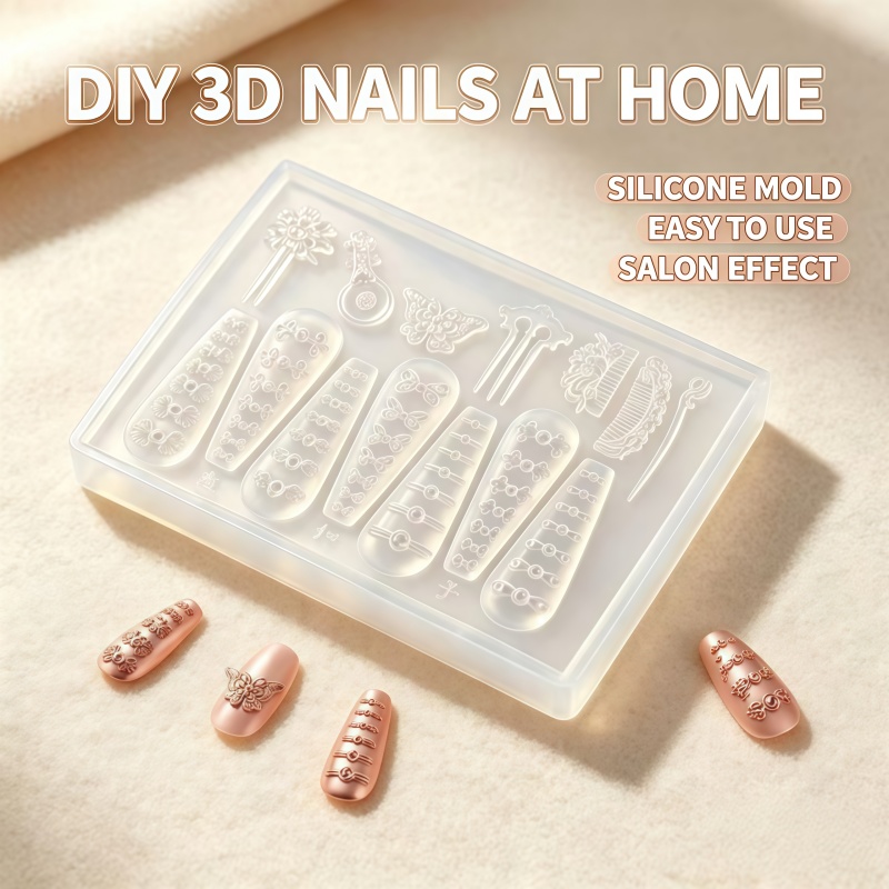 Nail Art Vintage - 3D 고대 중국 머리핀 및 빗