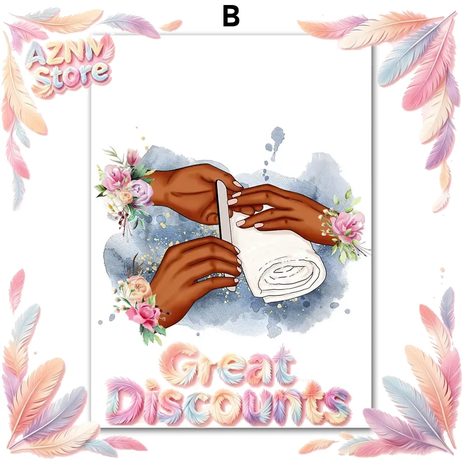 Nail Art Flower - 벽 장식 캔버스 그림 꽃 패션
