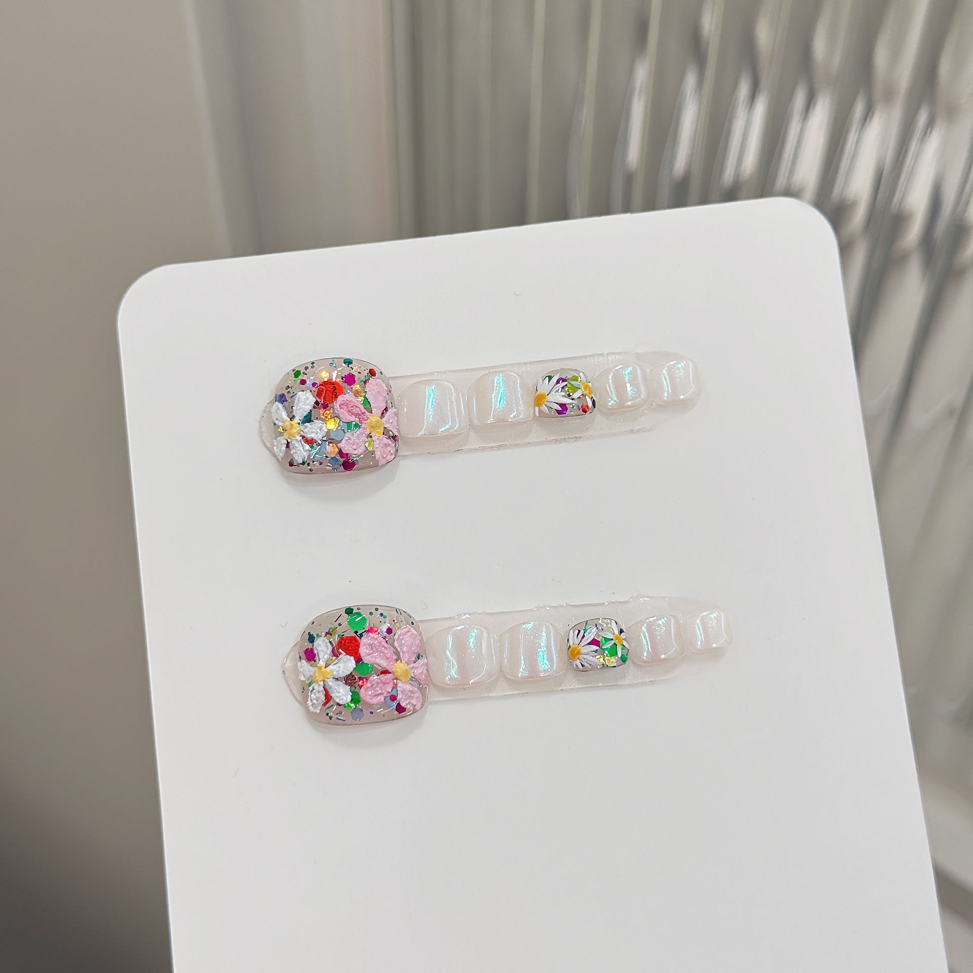 Nail Art Flower - 발톱에 12pcs 수제 프레스 화려한 꽃