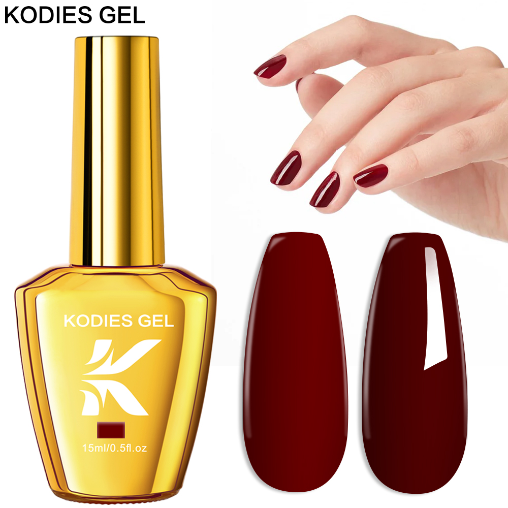 Nail Art Red Wine - KODIES 젤 부르고뉴 레드 젤 매니큐어