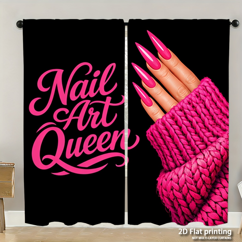Nail Art Queen - 핑크 매니큐어 핸드 프린트가 있는 네일
