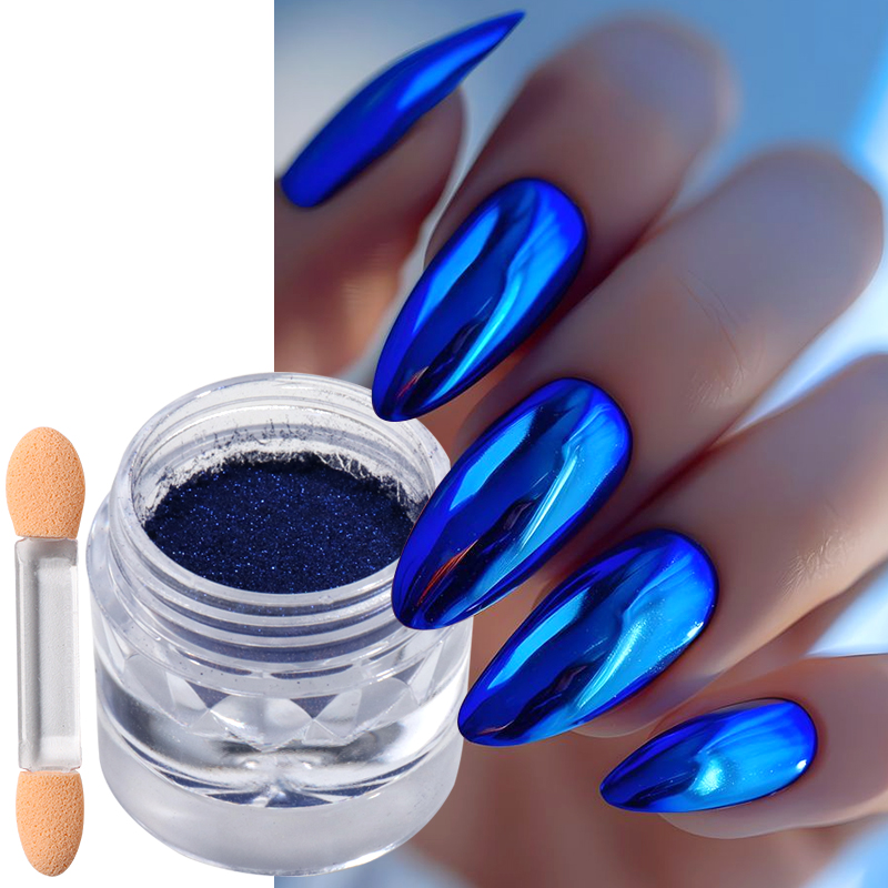 Nail Art Queen - 로얄 블루 크롬 미러 네일 파우더