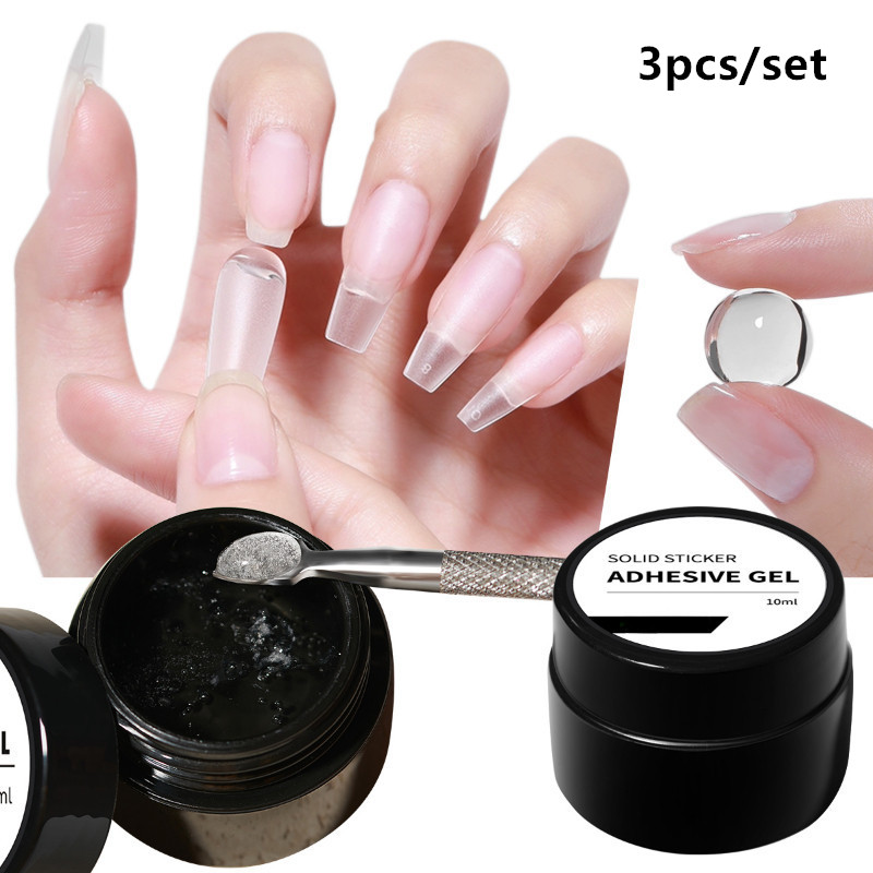 3개/세트 솔리드 네일 팁 젤 솔리드 스티커 네일 팁  - Nail Art Full Color 리뷰 및 가격