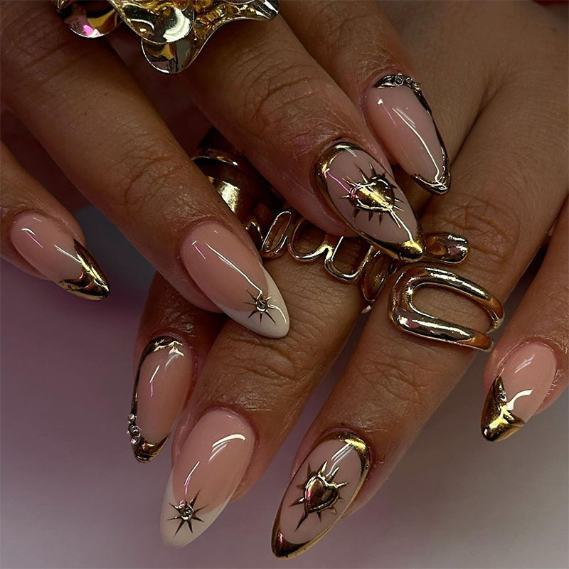 24개 레트로 와인 레드 프렌치 아몬드 모양 인조 손톱 - Nail Art Simple 리뷰 및 가격