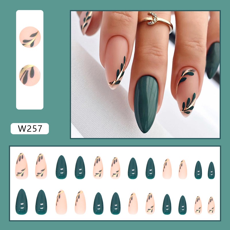 24개/세트 손톱에 중간 길이의 아몬드 프레스 웨어러블 - Nail Art Simple 리뷰 및 가격