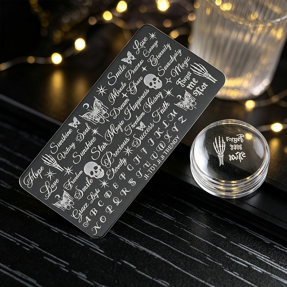 3D 해골 나비 할로윈 네일 스탬핑 플레이트 올드 잉글 - Nail Art Vintage 리뷰 및 가격