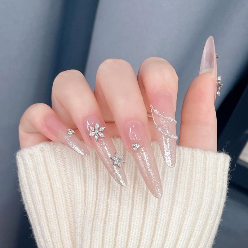 5개입 눈꽃송이 꽃 모양 지르콘 진주 크리스탈 크리스마 - Nail Art Flower 리뷰 및 가격