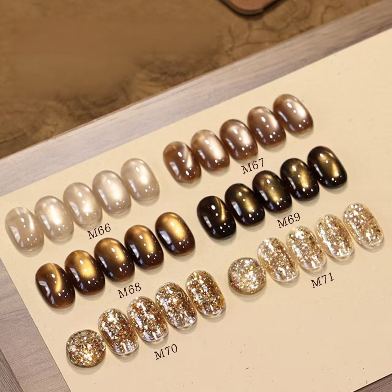 6가지 색상 올드 머니 스타일 글라스 비드 캣아이 젤  - Nail Art Vintage 리뷰 및 가격