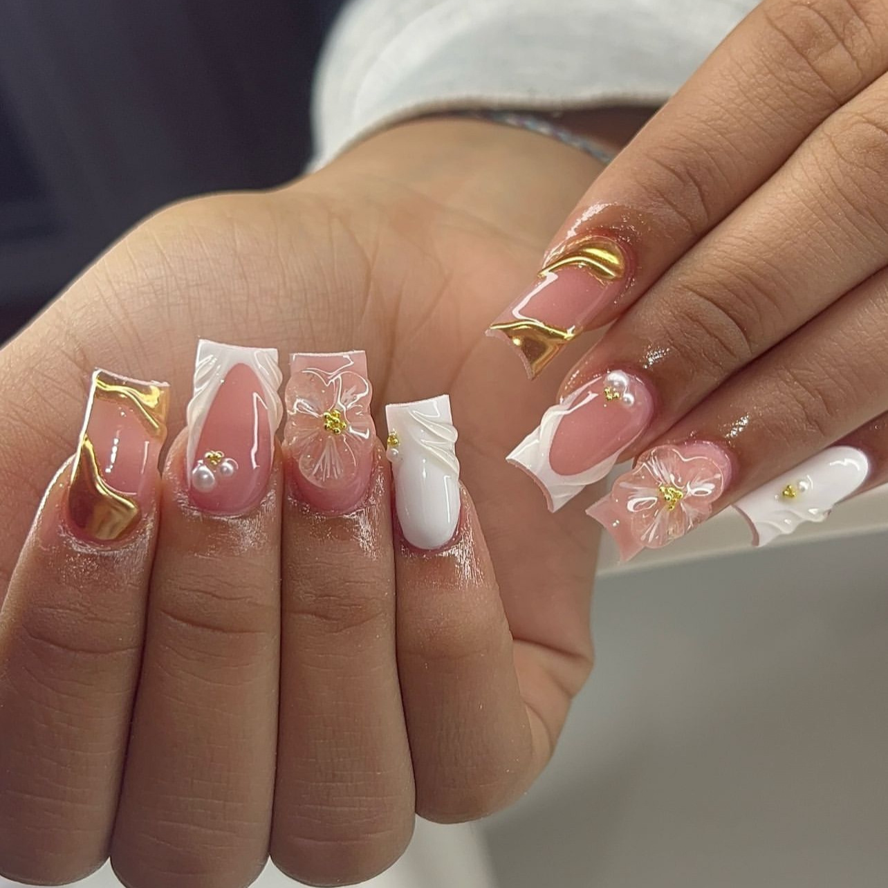 24개 웨어러블 스퀘어 프레스온 네일 여름 스윗 플라워 - Nail Art Flower 리뷰 및 가격