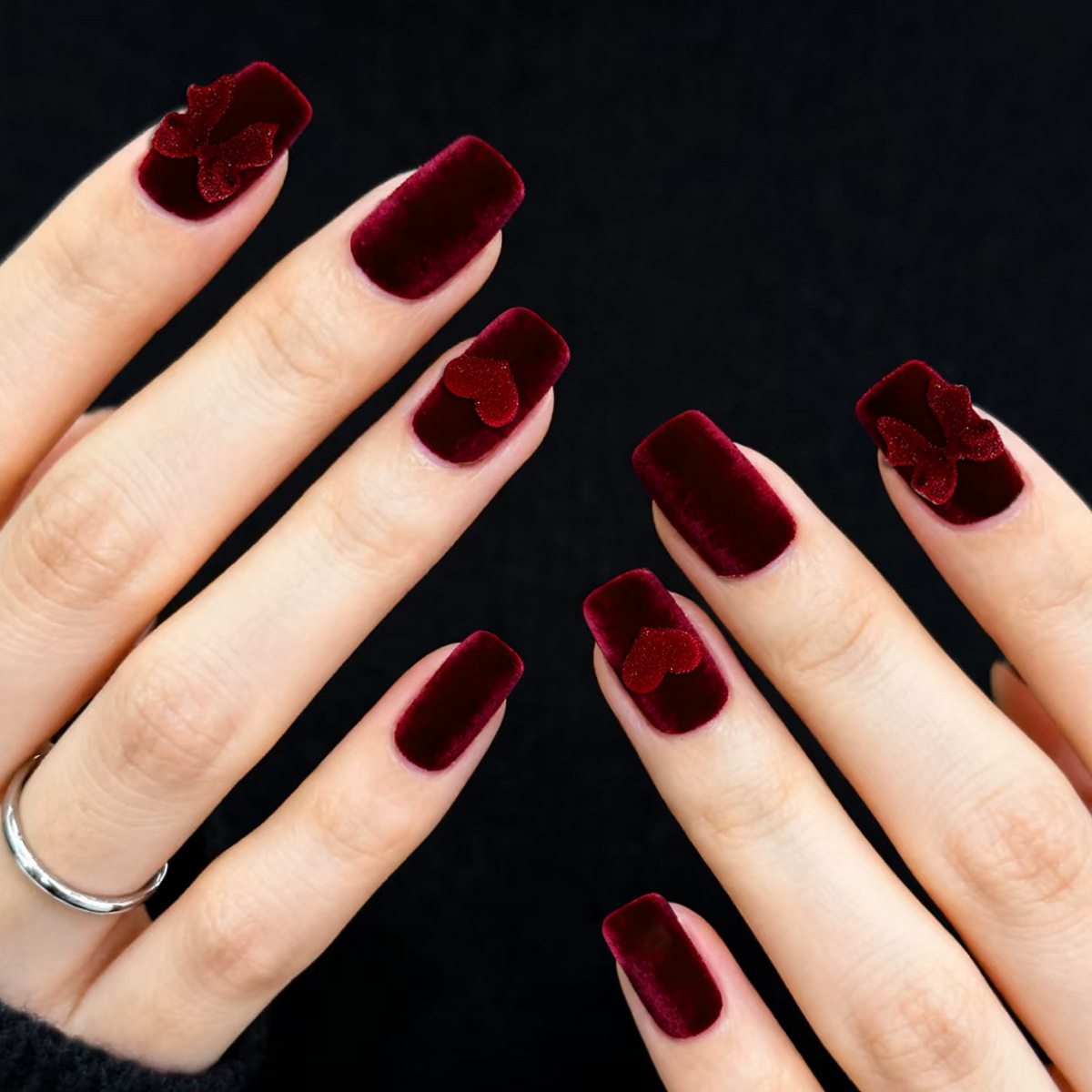 24개 와인 레드 풀커버 네일 팁 그라데이션 샤이니 금 - Nail Art Red Wine 리뷰 및 가격