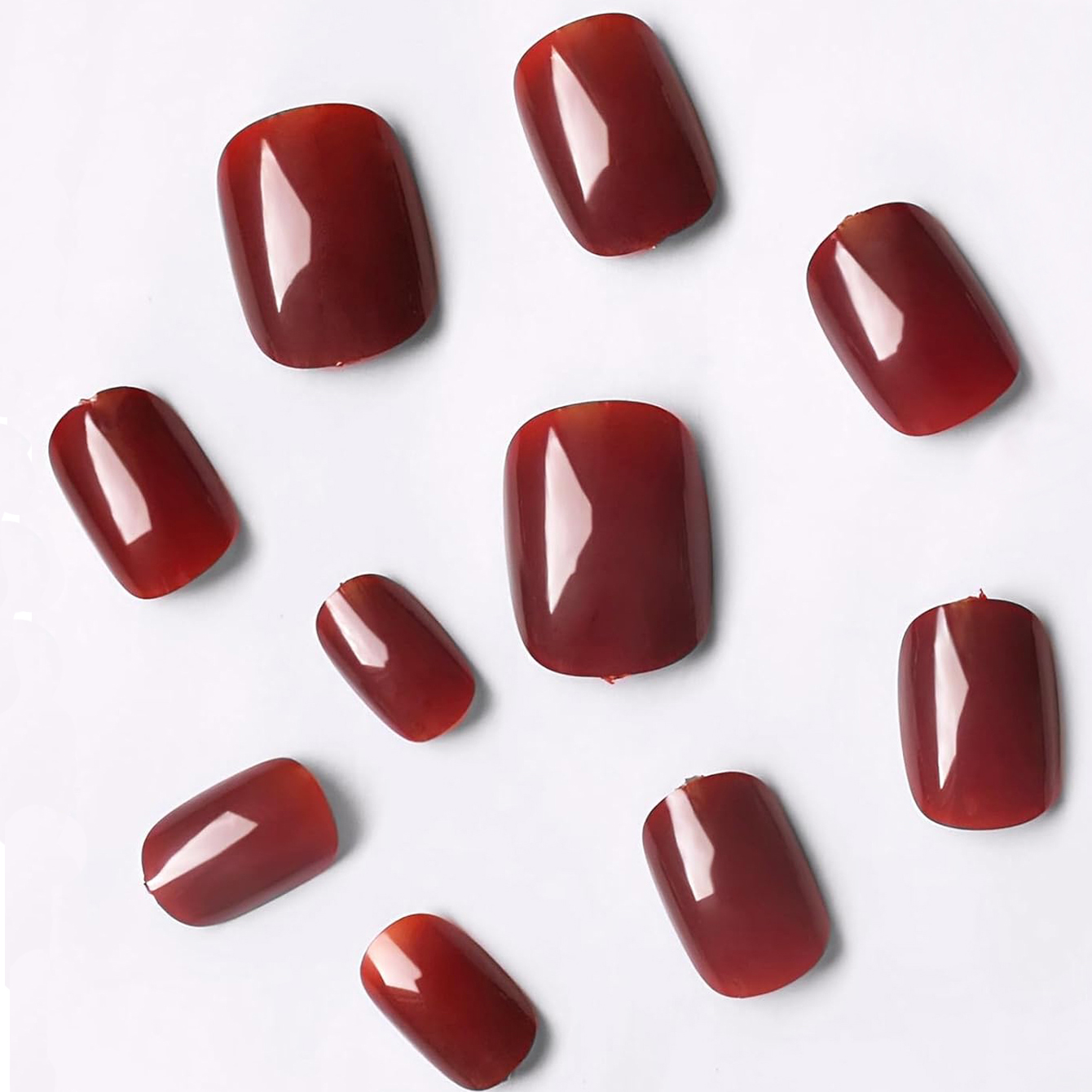 24개입 솔리드 컬러 와인 레드 디자인 프레스온 네일  - Nail Art Red Wine 리뷰 및 가격