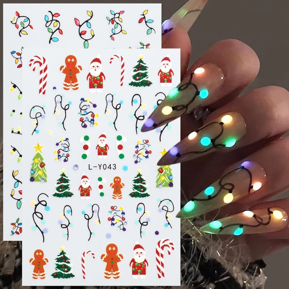 발광 랜턴 크리스마스 네일 아트 스티커 컬러 전구 크리 - Nail Art For Men 리뷰 및 가격
