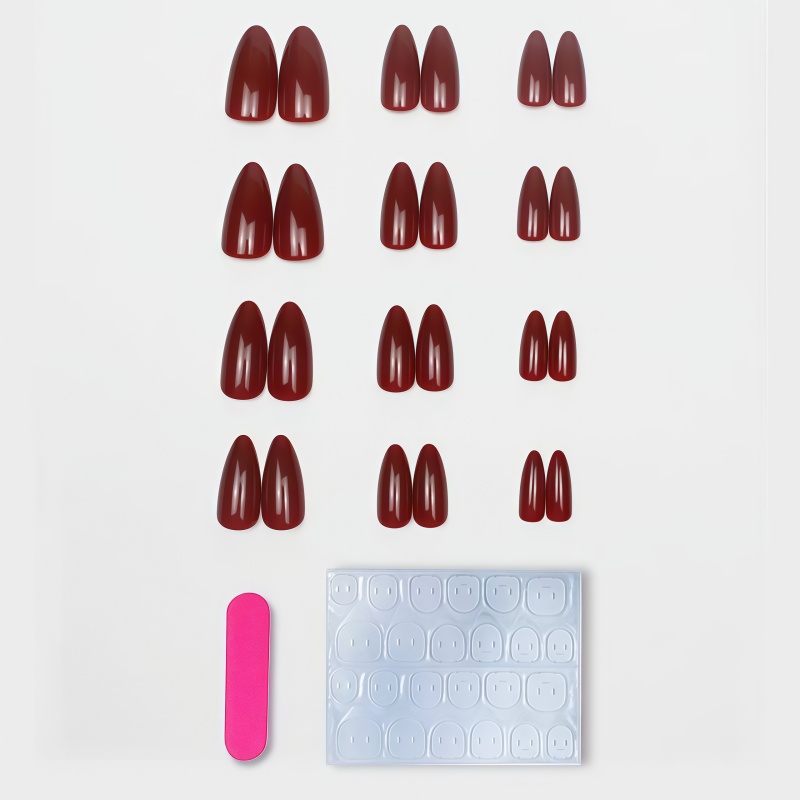 2026 신상 24개입 솔리드 컬러 와인 레드 무광 유 - Nail Art Red Wine 리뷰 및 가격