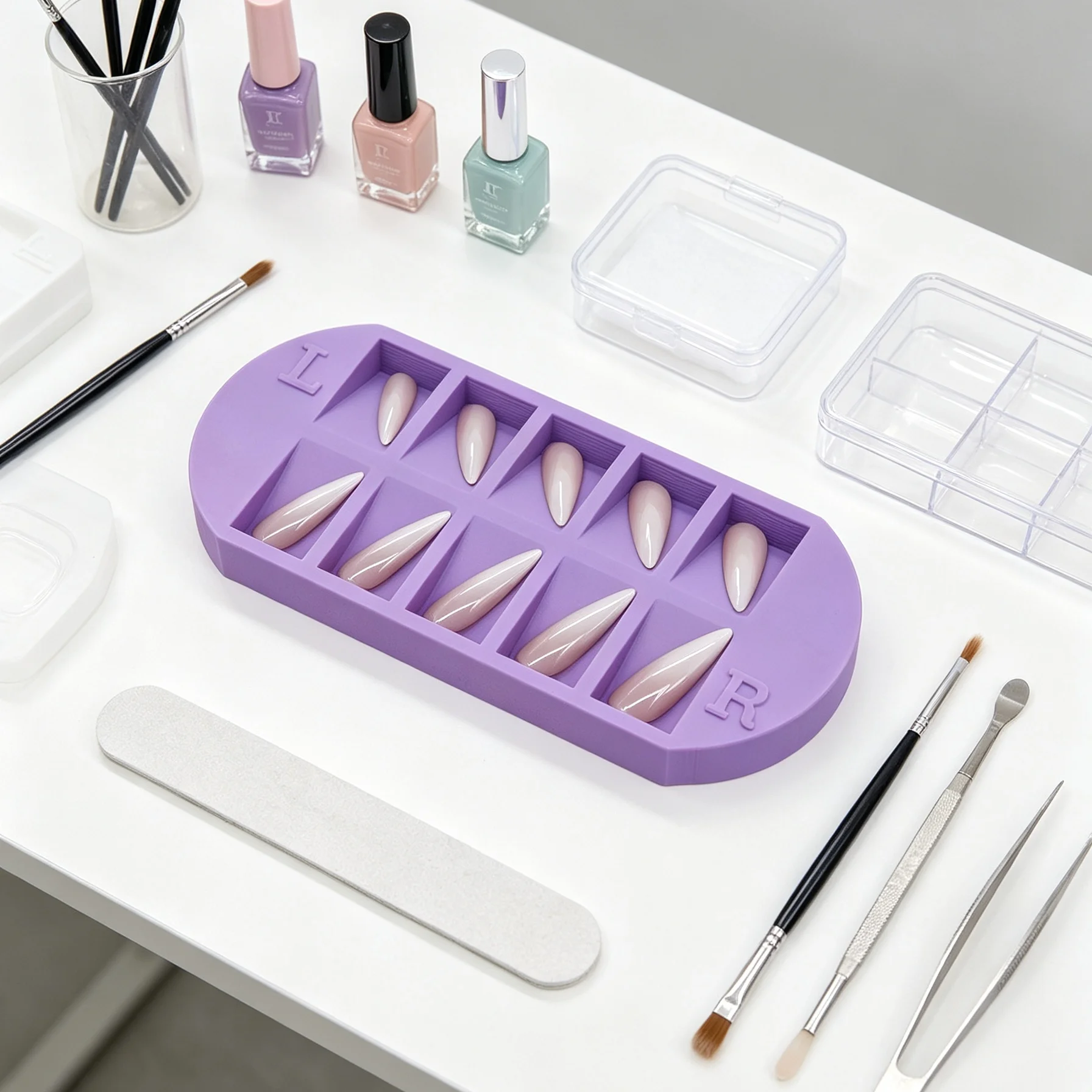 8칸 네일 팁 보관 트레이 (좌/우 표시) 가짜 네일  - Nail Art Simple 리뷰 및 가격