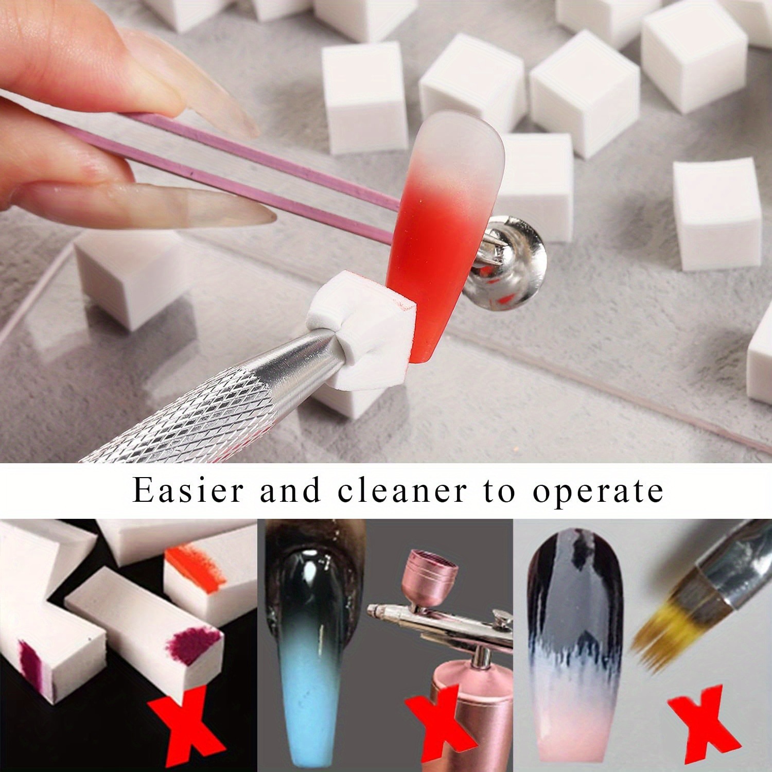 1/50/100Pcs 스퀘어 네일 아트 스폰지 세트 그 - Nail Art Full Color 리뷰 및 가격