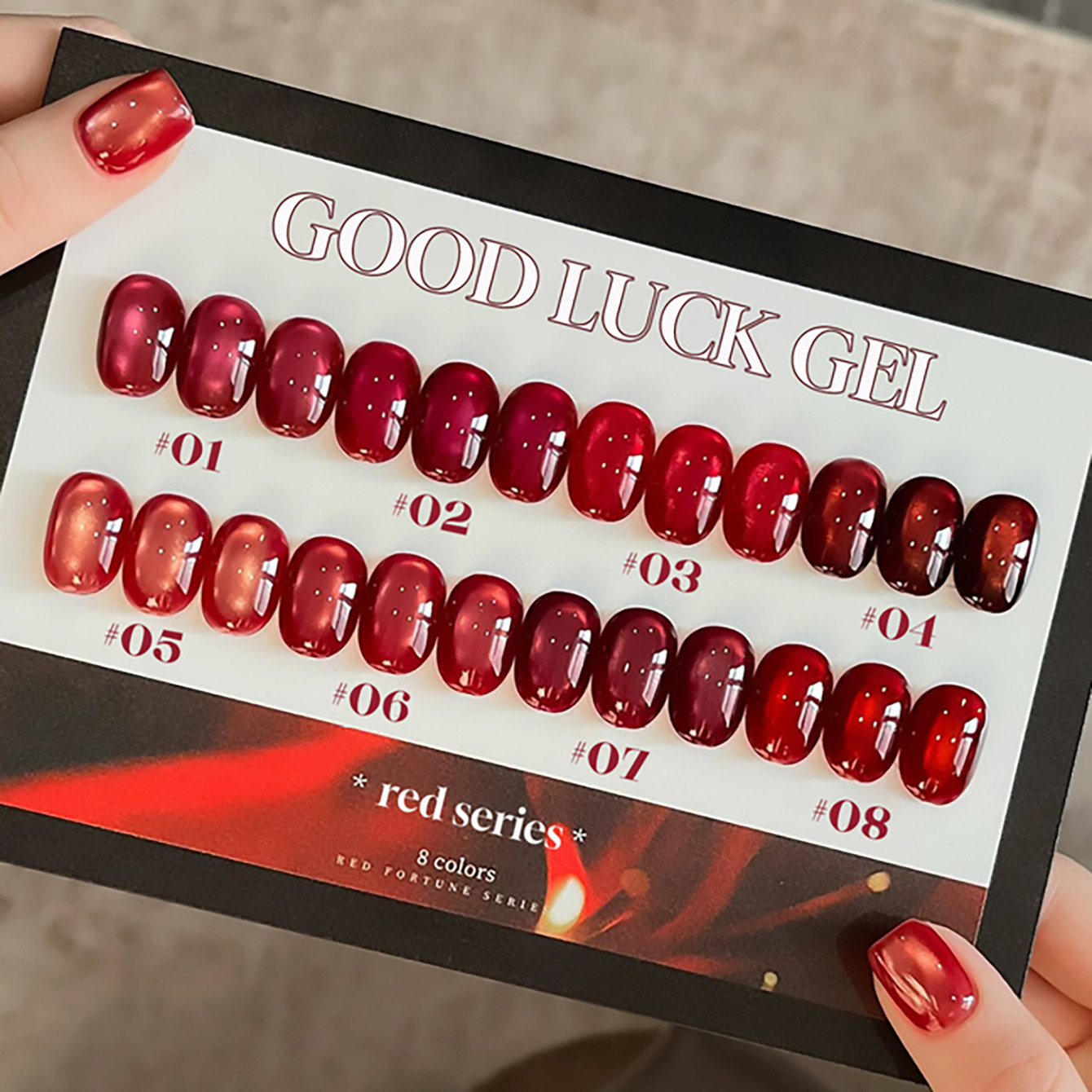 1개 TC 새해 행운 붉은 행운 고양이 눈 젤 네일 폴 - Nail Art Red Wine 리뷰 및 가격