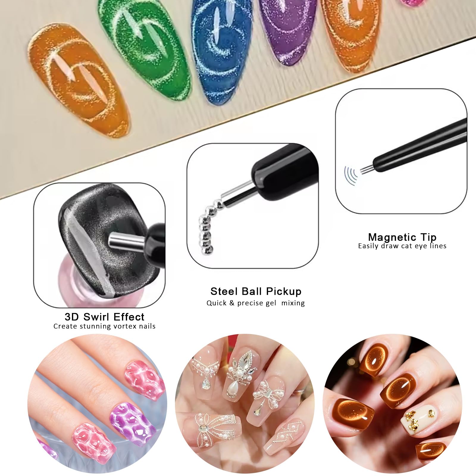 11개 고양이 눈 네일 아트 자석 세트, 양면 자석 막 - Nail Art Full Color 리뷰 및 가격