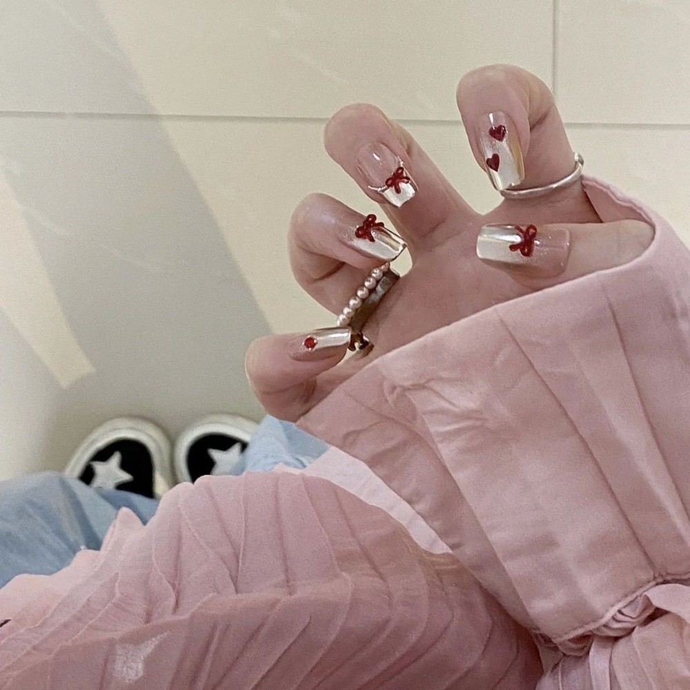 와인 레드 네일 아트 장식 3D 리본 버건디 네일 액세 - Nail Art Red Wine 리뷰 및 가격