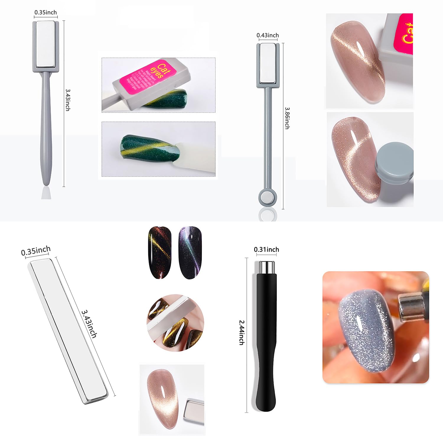 10개 고양이 눈 자석 세트 네일 아트 3D 효과 마그 - Nail Art Full Color 리뷰 및 가격