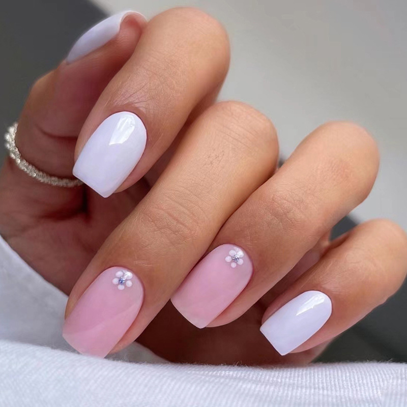 24개 단색 풀커버 네일 팁 블랙 숏 스퀘어 프레스온  - Nail Art Full Color 리뷰 및 가격