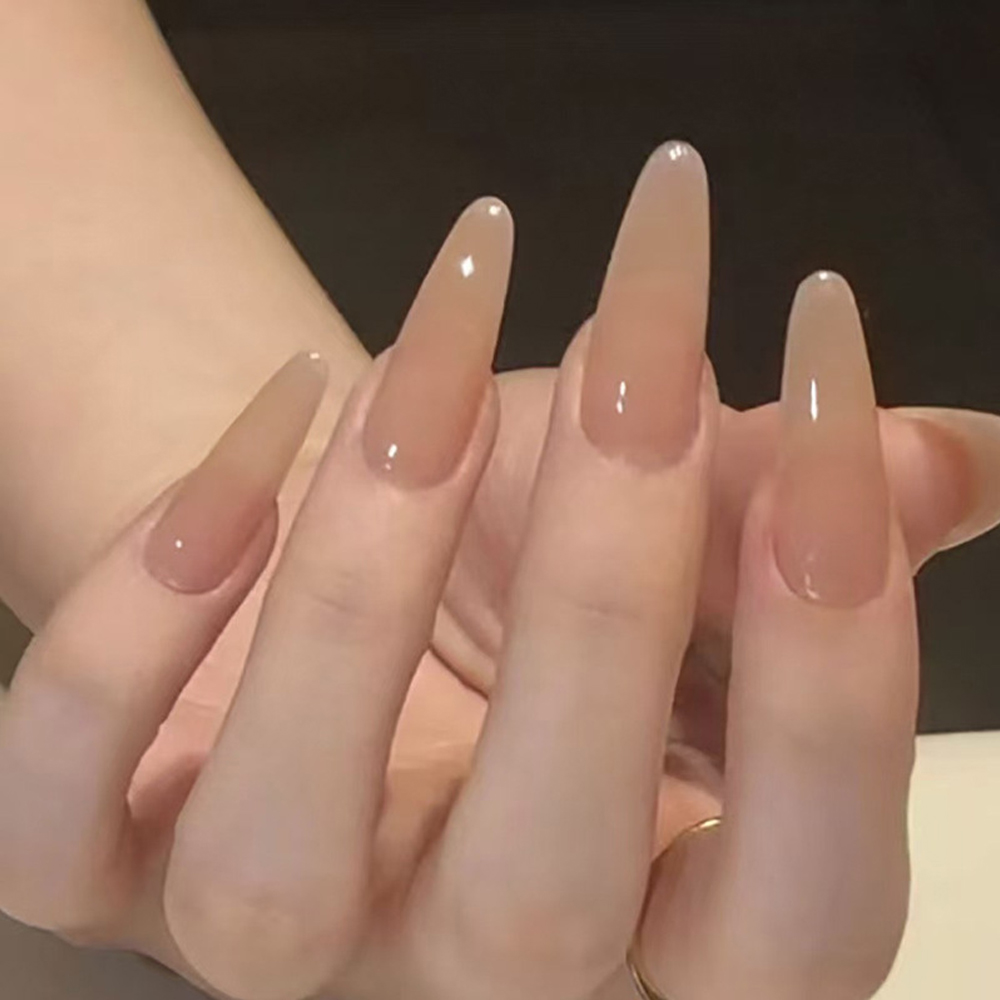 24개입 프렌치 프레스 인조 손톱 세트, 긴 포인티드  - Nail Art Simple 리뷰 및 가격
