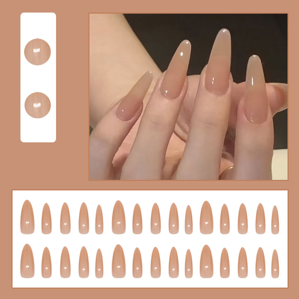 24개입 프렌치 프레스 인조 손톱 세트, 긴 포인티드  - Nail Art Simple 리뷰 및 가격