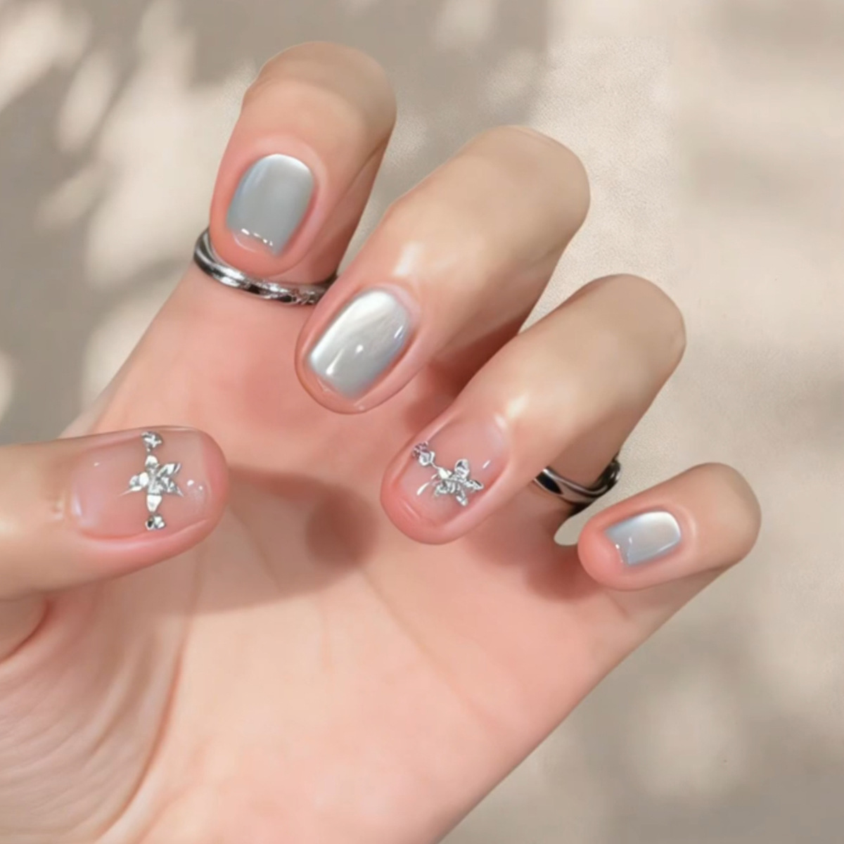 24개입 캣츠아이 심플 글리터 네일 팁 다이아몬드 꽃  - Nail Art Simple 리뷰 및 가격