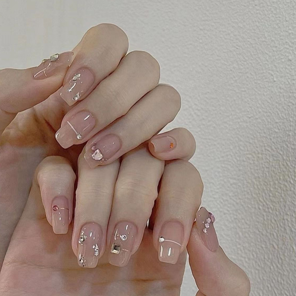 24개입 캣츠아이 심플 글리터 네일 팁 다이아몬드 꽃  - Nail Art Simple 리뷰 및 가격