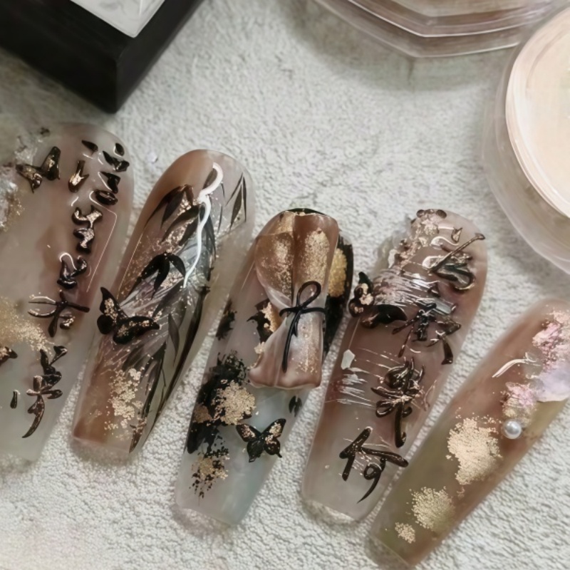 중국 고대 스타일 책 스크롤 3D 네일 아트 실리콘 몰 - Nail Art Vintage 리뷰 및 가격
