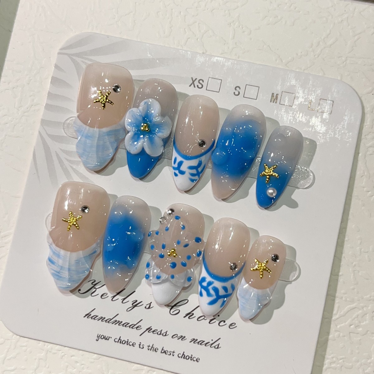 10개 여름 섬 스타일 가짜 손톱 풀 커버 릴리프 꽃  - Nail Art Flower 리뷰 및 가격