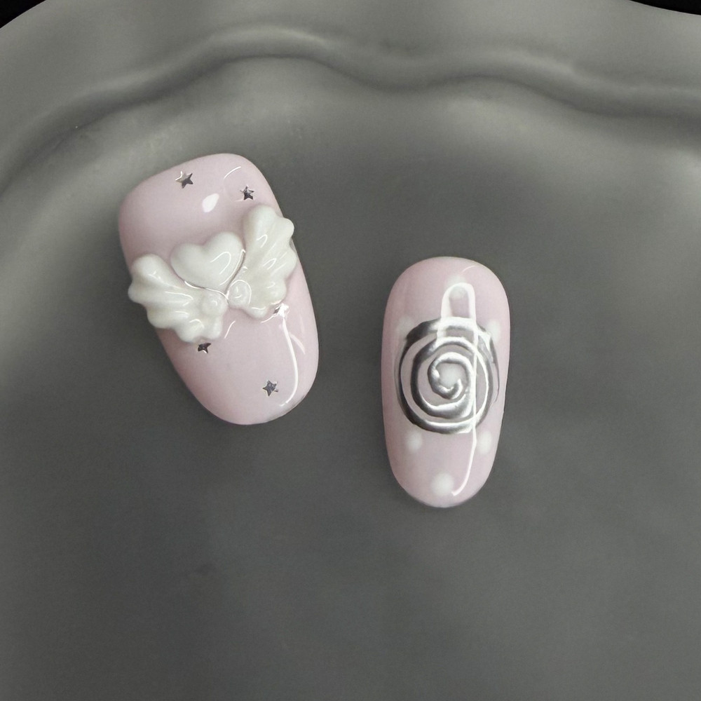 한국 빈티지 위시코어 숏 핸드메이드 프레스온 네일 젠틀 - Nail Art Vintage 리뷰 및 가격