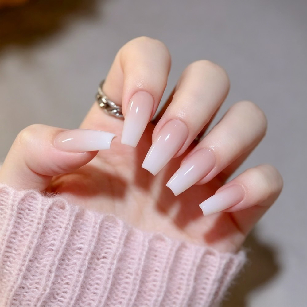24개입/박스 롱 코핀 인조 손톱 아트 로즈 글루 포함 - Nail Art Full Color 리뷰 및 가격