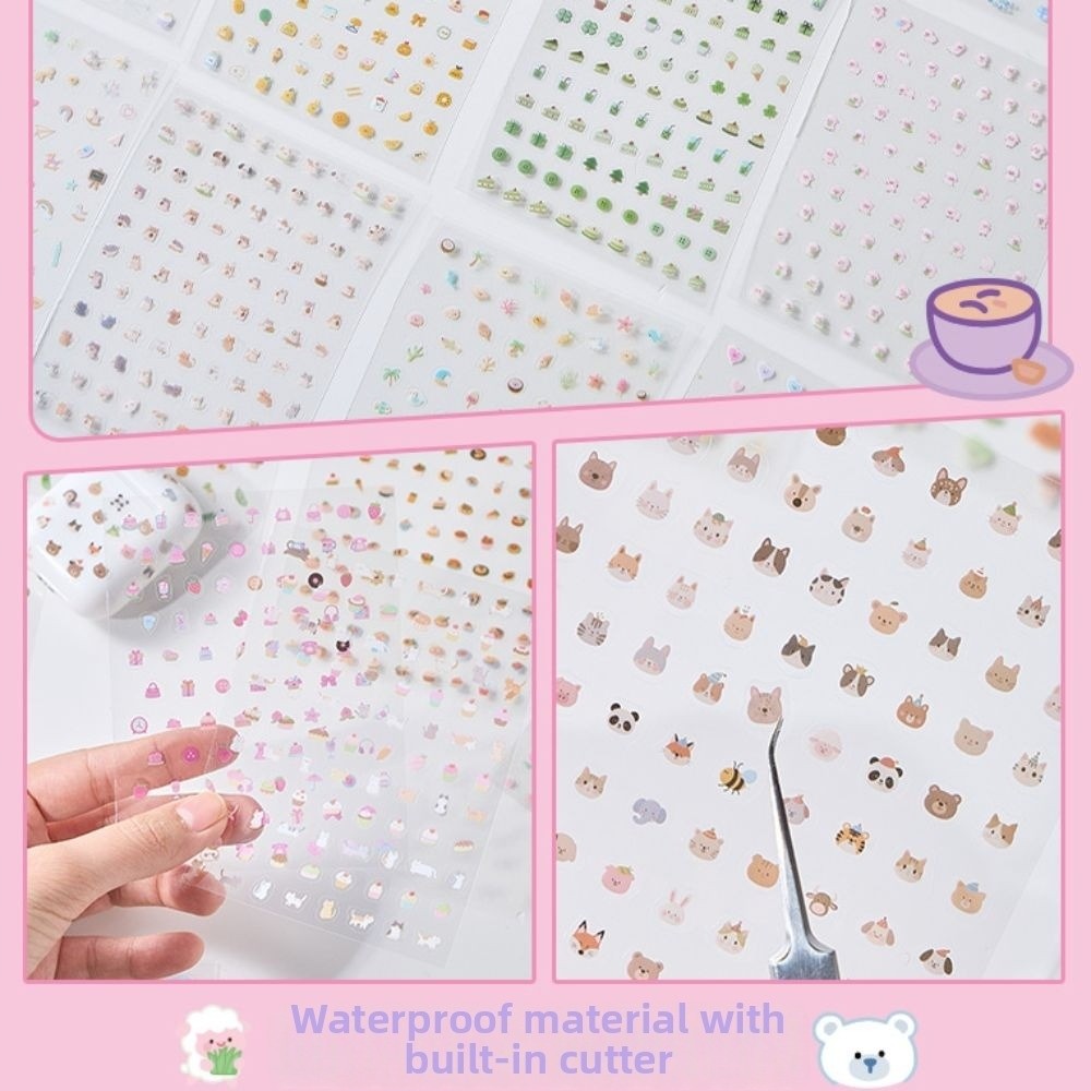귀여운 미니 네일 스티커북 부드러운 엠보싱 다이어리 스 - Nail Art Vintage 리뷰 및 가격