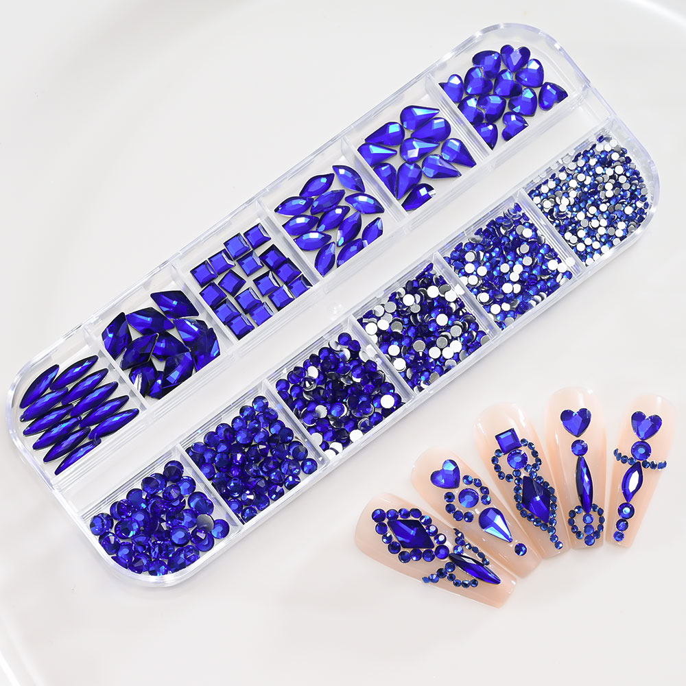 1 박스 로얄 블루 네일 아트 라인 석 1.5/2/2. - Nail Art Queen 리뷰 및 가격